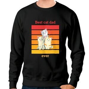 Cats Tee Cat Lover Best Cat Dad Ever Cute Pet Graphic Unisex Sweatshirt